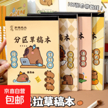 800张草稿本加厚分区可撕考研专用草稿纸空白纸张初中生演草纸本子小学生用数学运算打草演算练习 2本【分区款】1元(需领券)