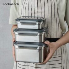 Lock＆Lock 乐扣乐扣 不锈钢密封保鲜盒 400mL