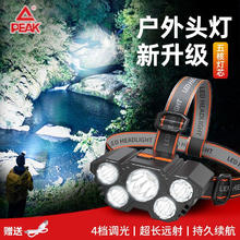 匹克 头灯强光远射LED可充电头戴式矿工夜钓灯赶海钓鱼超亮大功率 标准款5灯头-续航4H19.9元