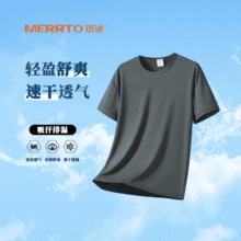 迈途迈途速干T恤男士夏季新款健身男装透气运动上衣男速干衣跑步短袖F 21-灰色 4XL19.8元（合9.9元/件）
