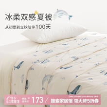 艾美家 冰柔双感被 A类透气深睡夏凉被 空调被夏被 150*200cm 小海豚