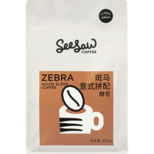 Seesaw【新鲜烘焙】意式拼配咖啡豆手冲现磨美式咖啡拿铁深度烘焙 斑马200g【醇苦低酸/奶咖推荐】63.5元
