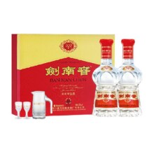 18日0点、88vip：剑南春水晶剑52度白酒500ml*2瓶礼盒装 浓香型 送礼佳品