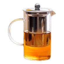 直身泡茶壶茶水分离高硼硅玻璃不锈钢内胆茶具套装煮茶泡茶壶 直身钢漏壶350ML