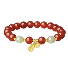 CHOW TAI SENG 周大生 七夕礼物！花生吊坠红玛瑙银手串 带礼盒139元