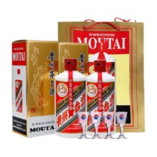 贵州飞天茅台酱香型白酒43度500ml两支装带杯送礼袋 500ml*21662元