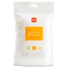 得力(deli)100g大包装超轻粘土彩泥橡皮泥黏土玩具手工DIY美术材料六一儿童节文具开学生日礼物 白色