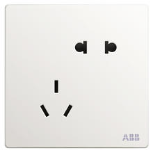 ABB 轩致系列 白色 错位斜五孔插座10只装
