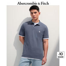 Abercrombie & Fitch 男装25夏季通勤POLO衫短袖T恤KI124-5182 蓝灰色 M (180/100A)券后145.1元