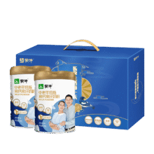 小程序：蒙牛 中老年高钙高纤低脂成人奶粉800g*2罐礼盒装