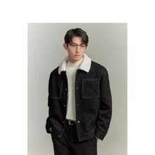 GXG男装 撞色仿麂皮绒夹克 限165 17094元+5元淘金币