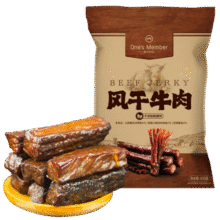 1号会员店（One's Member）手撕风干牛肉干原味 内蒙古特产休闲零食肉干肉脯400g77.81元/件 拍4件 返17.96E卡