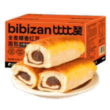 京东百亿补贴：比比赞 全麦椰香红豆 800g