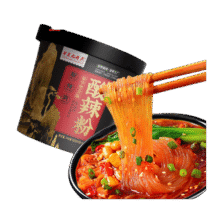 华夏九月天 特色麻辣贡菜酸辣粉140g*6桶19.9元（需换购）