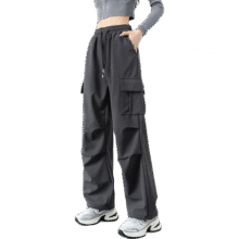 MJ STYLE软壳伞兵工装裤子女2025年早秋新款户外登山防风宽松休闲长裤