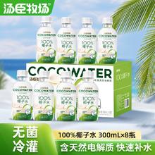 椰香浓郁！汤臣牧场 百分百纯椰子水 300ml*8瓶