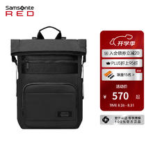 Samsonite 新秀丽 黄景瑜款 2022秋新品休闲男友包 男女双肩包电脑背包QE7 黑色_可容纳15.6英寸电脑