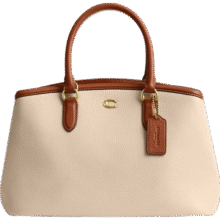 蔻驰（COACH）【七夕】女士拼色LEGACY 28号CARRYALL手袋真皮单肩斜挎夏季女包 B4/混合象牙白色
