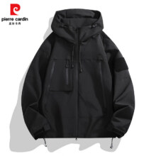皮尔卡丹 冲锋衣男女2025春季户外运动外套可拆卸保暖防寒登山服 黑色 S59.9亓，皮尔卡丹，大牌服饰，多色可选 透气防风