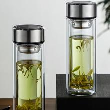 富光 双层玻璃杯大容量带茶隔水杯高硼硅泡茶杯子商务男士办公杯480ml29.9元