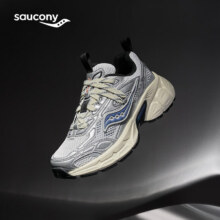 plus会员：Saucony 索康尼 2K骑士鞋 休闲鞋男女复古老爹鞋 运动鞋男 银白兰 41327.25元 包邮（需凑单）