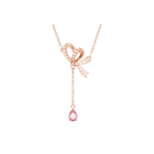 施华洛世奇（SWAROVSKI）  HYPERBOLA FIGURATIVE项链小小心“丝”毕业礼物女七夕礼物 粉色 5647569