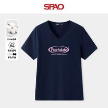 SPAO 字母短袖t恤女 黑