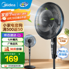 美的（Midea）电风扇家用风扇 落地扇 立式轻音节能强风电扇 宿舍降温循环柔风自然风桌面小风扇 【7叶低噪】SAF35MA159元 (券后省10)