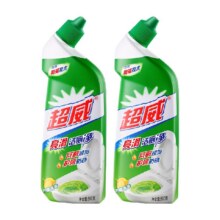 再降价、88vip：超威柠檬香氛亮滑洁厕剂500g*2瓶4.91元+0.59元淘金币