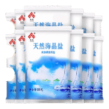鲁晶天然海晶盐无碘精制盐调味品200g/袋未加碘盐巴炒菜食盐炖汤 200g*5包