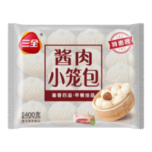 三全方便速食早餐包子早点半成品速冻包子 发面酱肉小笼包400g(约15只)48元（合4.80元/件）