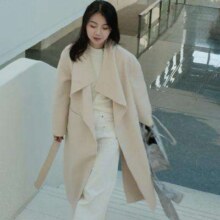 再降价、需首单、超V会员：LILY 绵羊毛 含山羊绒 长款毛呢大衣315元包邮（需用券）