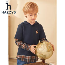 HAZZYS 哈吉斯 男童亲肤连帽卫衣159元