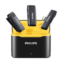 飞利浦（PHILIPS）【国家补贴】无线领夹麦克风一拖二直播收音麦vlog主播户外短视频采访直插式降噪话筒DLM3545V