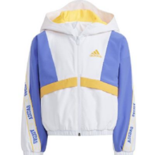 adidas 中大童时尚拼接长袖连帽外套109元
