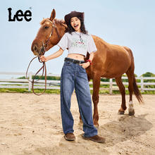 值选：Lee 428懒懒裤 中蓝色水洗高腰显瘦宽腿牛仔裤 中蓝色1 27275元