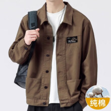 百亿补贴：啄木鸟（TUCANO）纯棉春秋牛仔外套男2025秋季新款男士复古工装夹克男装休闲上衣服 咖啡色【常规款】 2XL 推荐【155-170斤】121元