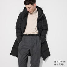UNIQLO 优衣库 男装无缝羽绒大衣/外套夹克连帽羽绒服保暖470079 09 黑色 S /165/84A券后509元
