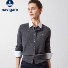 100%绵羊毛！Navigare 意大利小帆船 女士全羊毛针织开衫 合集￥326.00