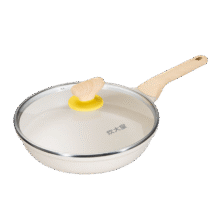 炊大皇 麦饭石色不粘锅多功能平底锅 24cm 带盖59.68元