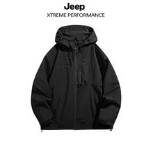 Jeep 吉普 多巴胺情侣款三防冲锋衣 黑色【无标】券后79.9元