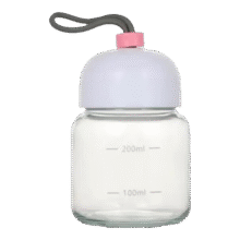 迷你玻璃杯可爱胖胖杯子咖啡牛奶杯 白色 300ml 1只1元（需领券）