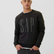 Gap 盖璞 25年秋季新款 男款大logo圆领抓绒卫衣 542214新低98元包邮