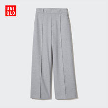UNIQLO 优衣库 女装绒面针织宽腿裤/阔腿裤470731 04 烟灰色 3XL /175/88B64元
