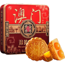 金尊 澳门双黄莲蓉600g月饼礼盒铁盒 150g*4个23.05元（需领券）