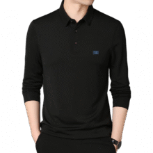 恒源祥长袖T恤男士翻领含桑蚕丝春秋季polo男装 黑色 XL180/96A149元（需领券）