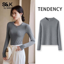 Baleno 班尼路 S&K系列 打底衫 长袖t恤 螺纹亲肤上衣服 任选2件合19.9元/件（总价39.8元，需买2件）