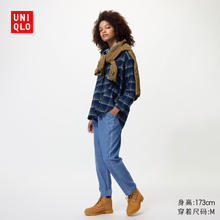 UNIQLO 优衣库 开业价女装棉质牛仔松紧九分裤/水洗产品加长款 478210 478210/65宝蓝色 XS89.1元