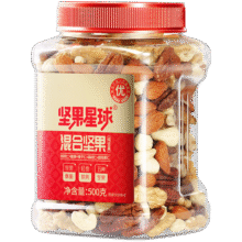 沃隆 每日坚果炒货混合坚果果仁果干核桃扁桃仁腰果零食大礼包 【5种纯坚果仁】500g139.9元 (每满169减50,券后省30,月销3000+)
