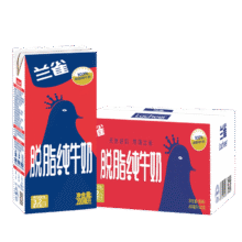 Lacheer/兰雀 脱脂纯牛奶 苗条装 纯牛奶 3.3g蛋白质 200ml 20盒29.9元